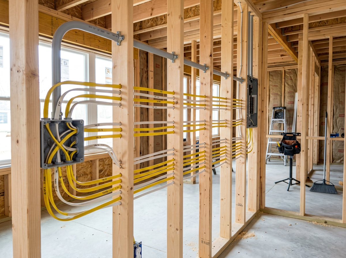 New electrical wiring in stud walls